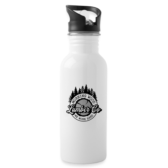 Morning Wood Water Bottle - white