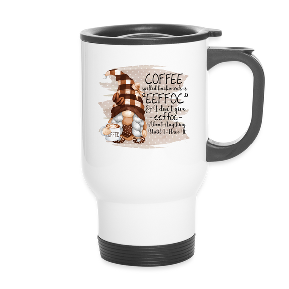 Gnome Coffee Travel Mug - white