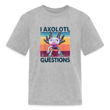 I Axolotl Questions Kids Tee - heather gray