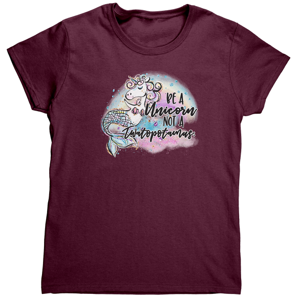 Be_A_Unicorn_TShirt_Maroon_Mockup.png