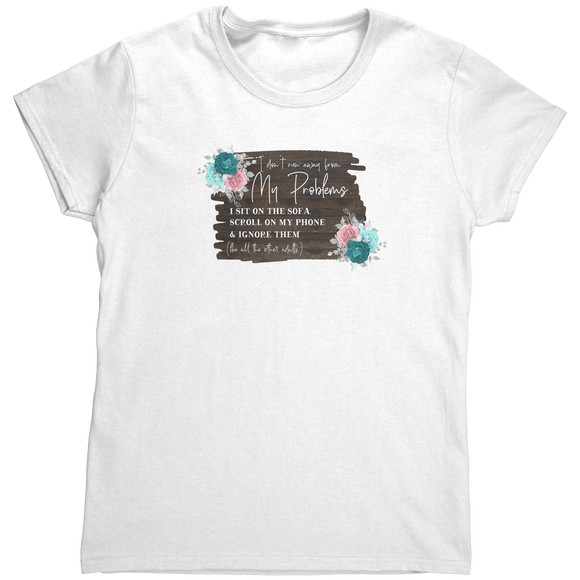 Run_Away_From_Problems_TShirt_White_Mockup.png