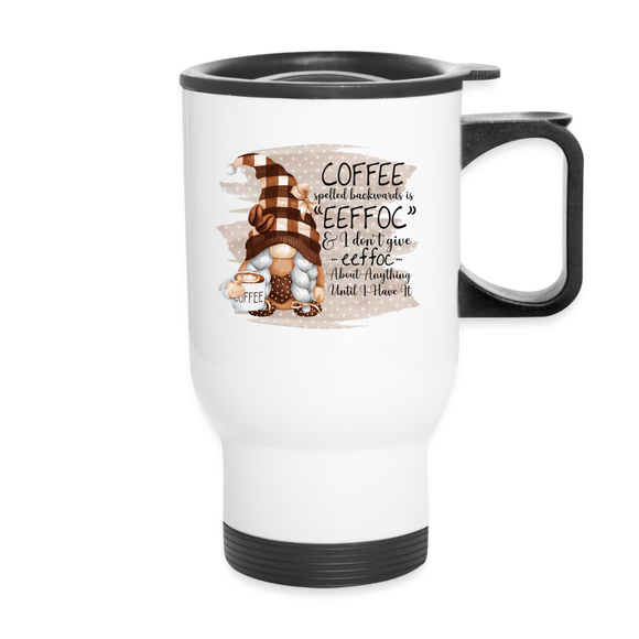 Gnome Coffee Travel Mug - white