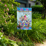 Welcome Friends Hippie Gnome Flag