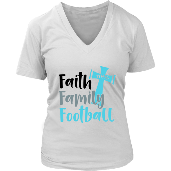 Faith Family Football VNeck