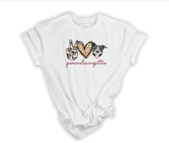 Peace Love Pittie T-Shirt