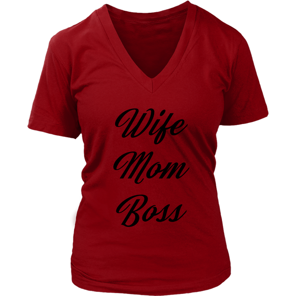 Wife Mom Boss VNeck
