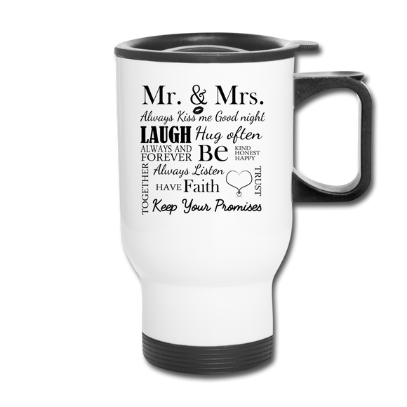 Mr & Mrs. Travel Mug - white