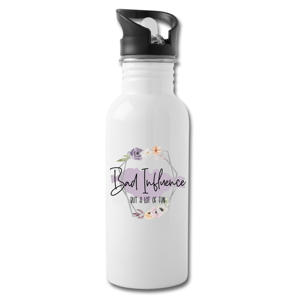 Bad Influence Water Bottle - white
