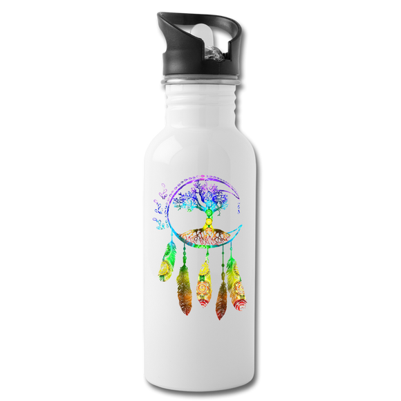 Tree of Life Dreamcatcher Water Bottle - white