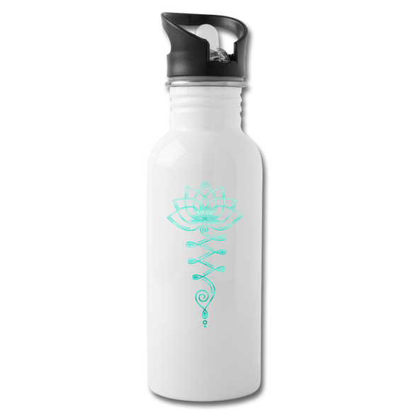 Lotus Flower Water Bottle - white
