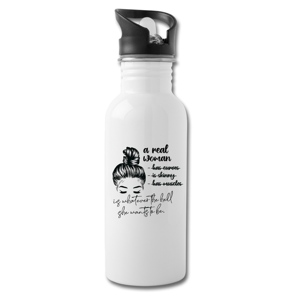 Real Woman Water Bottle - white
