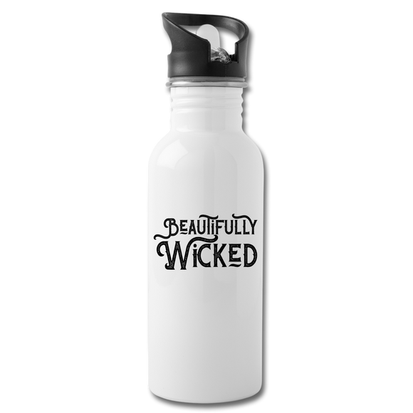 Beautifully Wicked Water Bottle - white