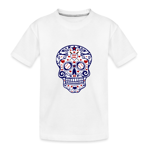 Baseball Skull T-Shirt - white