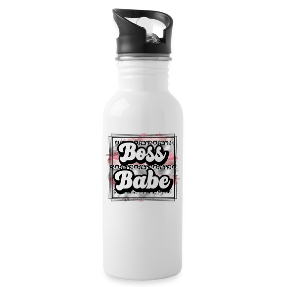 Boss Babe Deco Water Bottle - white